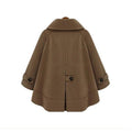 Turn-down Collar Plus Size Woolen Casual Cape Coat - OhYoursFashion - 4