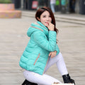 Patchwork Short Slim Fashion Hooded Down Coat - Oh Yours Fashion - 8