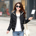 Patchwork Short Slim Fashion Hooded Down Coat - Oh Yours Fashion - 7