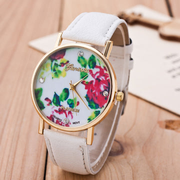 Floral Print Crystal Fashion Watch - Oh Yours Fashion - 1
