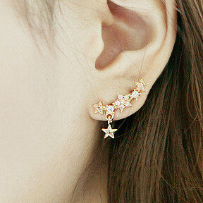 Shining Crystal Little Stars Allergy Earring - Oh Yours Fashion - 1