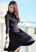 Elegant Lapel A-Line Knee Length 3/4 Sleeve OL Dress