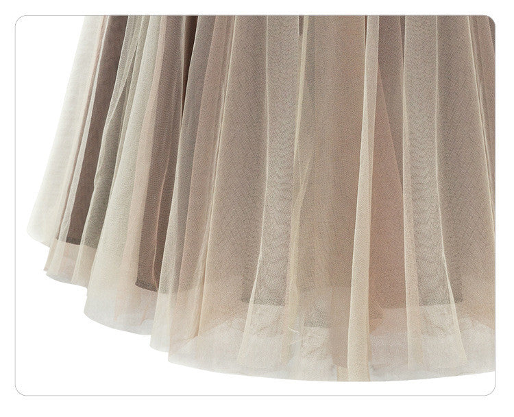 Joker Pure Color Pleated Flared Organza Skirt - Oh Yours Fashion - 5