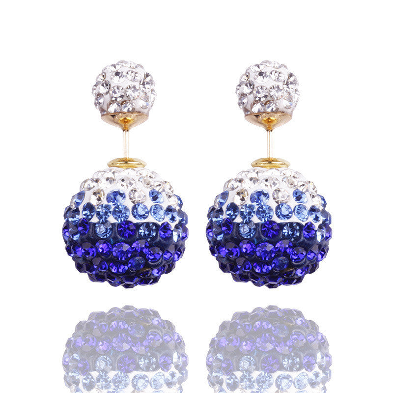 Crystal Double Shambhala Ball Earring - Oh Yours Fashion - 13