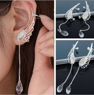 Crystal Angel's Wings Tassel Earring - Oh Yours Fashion - 1