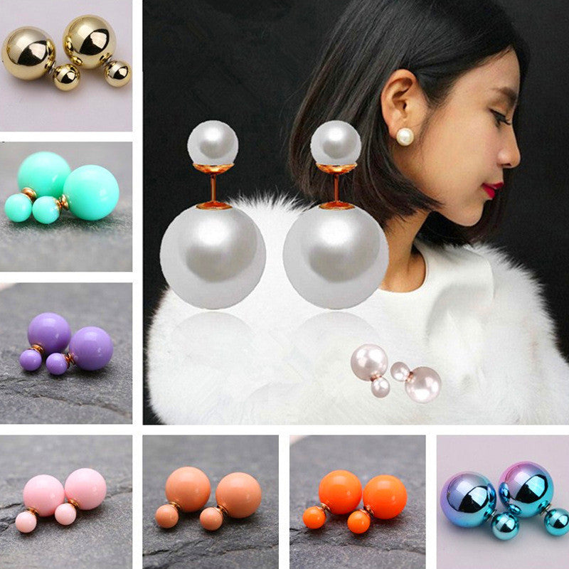 Candy Color Big Little Pearl Earring - Oh Yours Fashion - 1