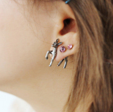 3D Elk Punk Style Throgh Single Earrings - Oh Yours Fashion