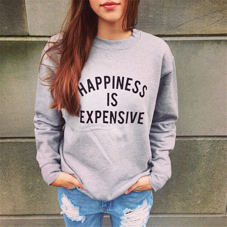 Scoop Print Splicing Pullover Loose Long Sleeve Sweatshirt - Oh Yours Fashion - 1