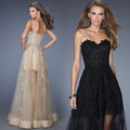 Strapless Lace Fashion Slim Fit Long Evening Dress - Oh Yours Fashion - 1
