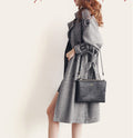 Turn-down Collar Long Sleeves Double Button Long Wool Coat - Oh Yours Fashion - 4