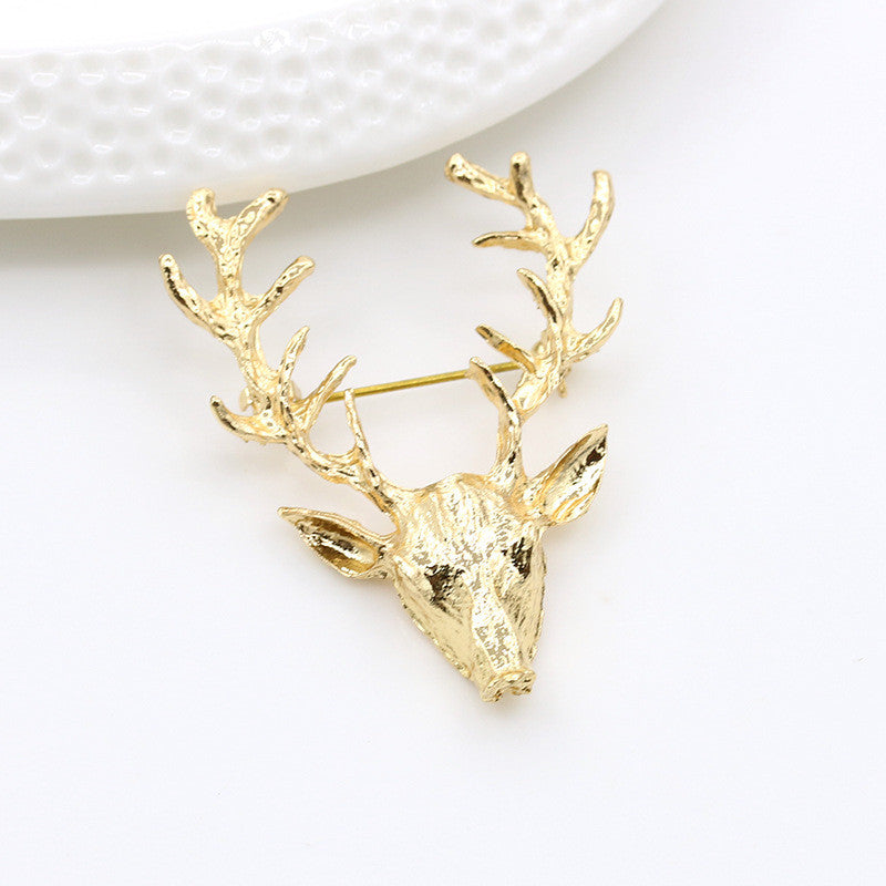 Golden Antlers Elk Christmas Brooch - Oh Yours Fashion - 5