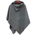 Irregular Hem High Neck Loose Cloak Shawl Coat - Oh Yours Fashion - 4