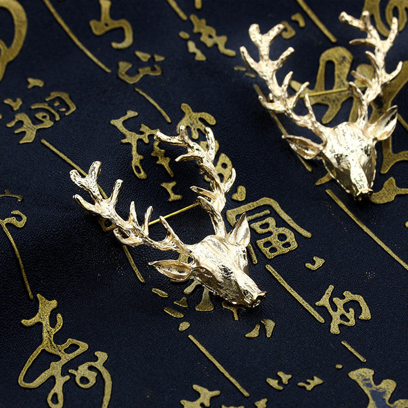 Golden Antlers Elk Christmas Brooch - Oh Yours Fashion - 4