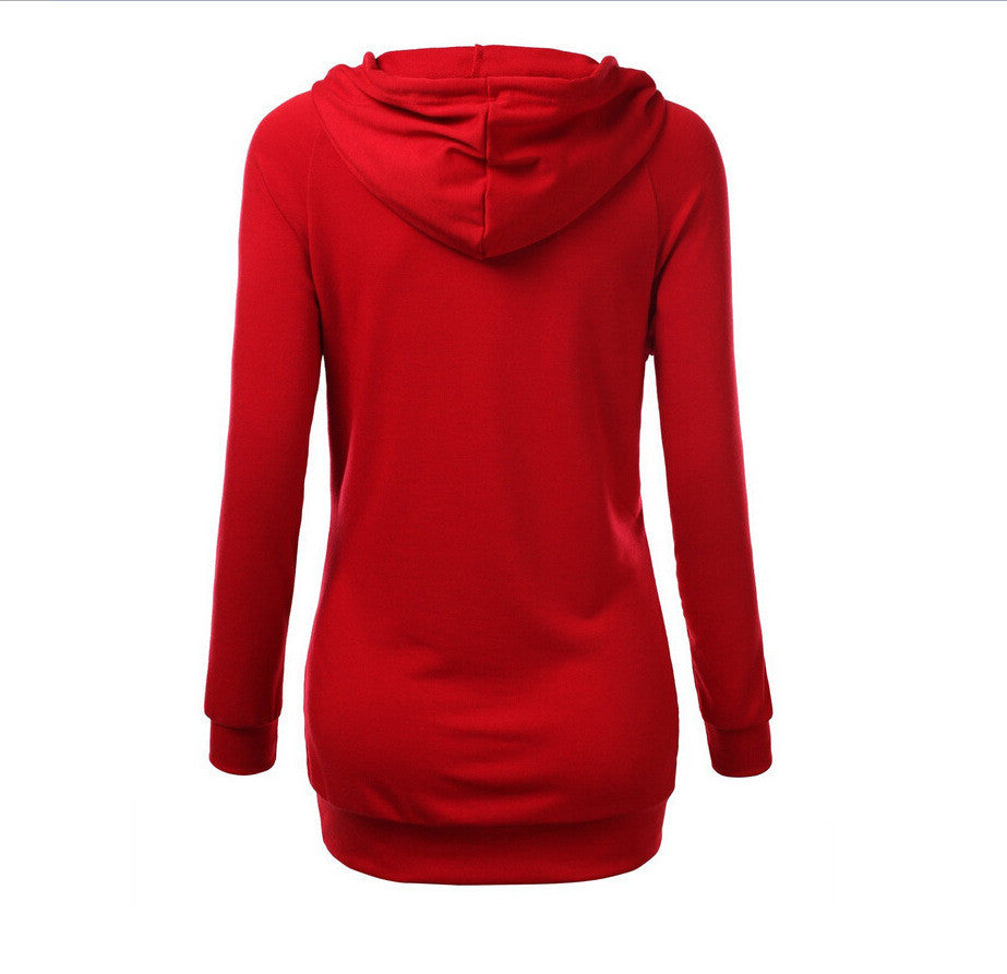 Solid Color Hooded Long Sleeve Pullover Slim Hoodie - Oh Yours Fashion - 6