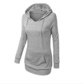 Solid Color Hooded Long Sleeve Pullover Slim Hoodie - Oh Yours Fashion - 4