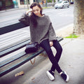Lazy Style Loose Batwing Pullover Solid Color Sweater - Oh Yours Fashion - 2