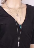 Feather Tassel Knot Stars Multilayer Necklace - Oh Yours Fashion - 6