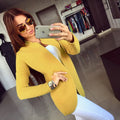 Stand Collar Slim Long Sleeves Short Coat - Oh Yours Fashion - 1