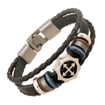 Arrow Cross Leather Woven Bracelet - Oh Yours Fashion - 1