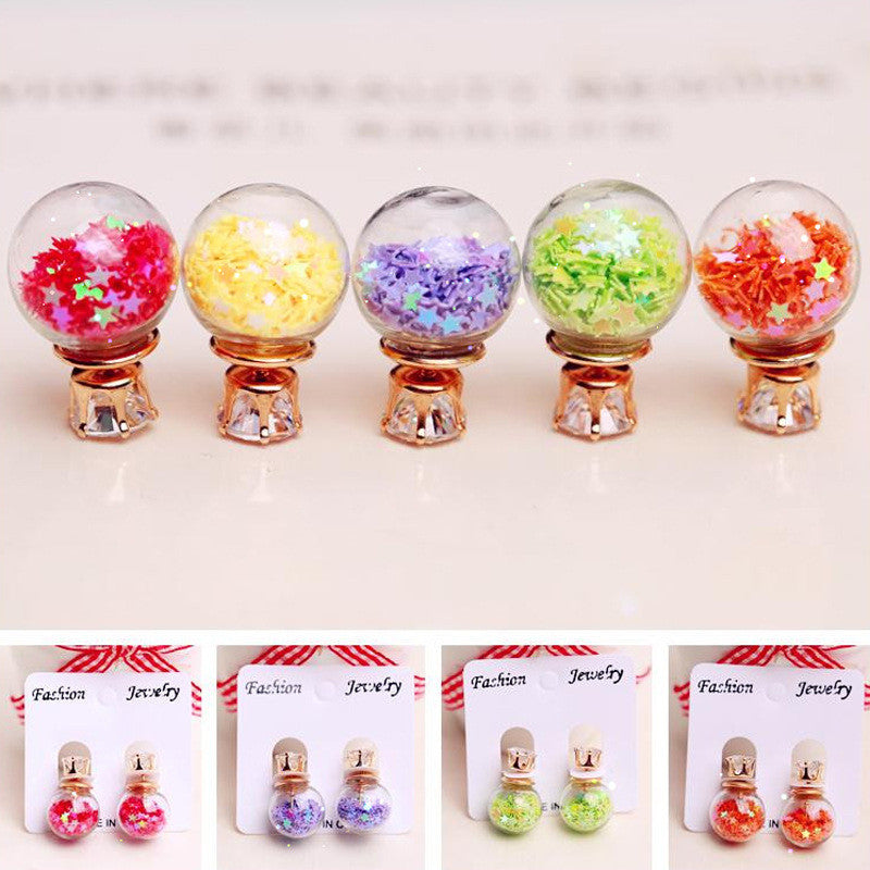 Fashion Glass Ball Color Star Earring - Oh Yours Fashion - 1