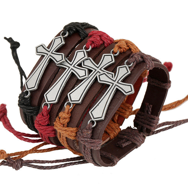 Personality Cross Woven Bracelet Set - Oh Yours Fashion