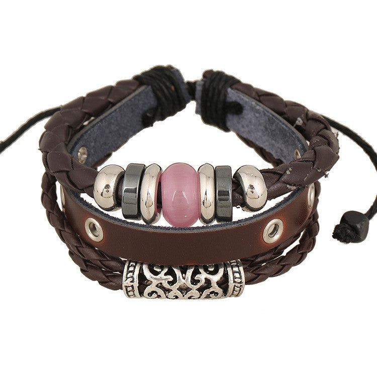 Personality Beaded Multilayer Leather Bracelet - Oh Yours Fashion - 4