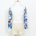 Flower Print Patchwork Zipper Turn-down Collar Short Coat - Oh Yours Fashion - 4
