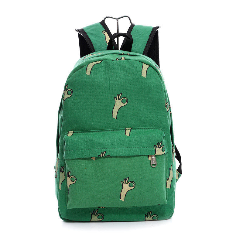 Lovely Korean Canvas Casual Backpack Bag - Oh Yours Fashion - 1