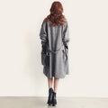 Turn-down Collar Long Sleeves Double Button Long Wool Coat - Oh Yours Fashion - 7
