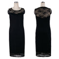 Plus Size Black Lace Sleeveless Scoop Knee-Length Dress - Oh Yours Fashion - 4