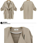 Fashion Lapel Long Sleeves Mid-length Zipper Coat - OhYoursFashion - 7