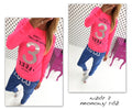 Scoop Long Sleeves Letter Flower Print Slim Blouse - Oh Yours Fashion - 6