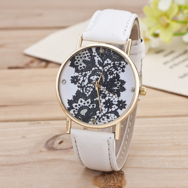 Black Floral Print Watch - Oh Yours Fashion - 1