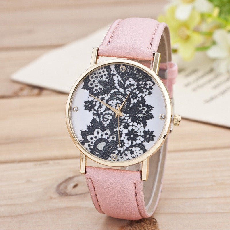 Black Floral Print Watch - Oh Yours Fashion - 10