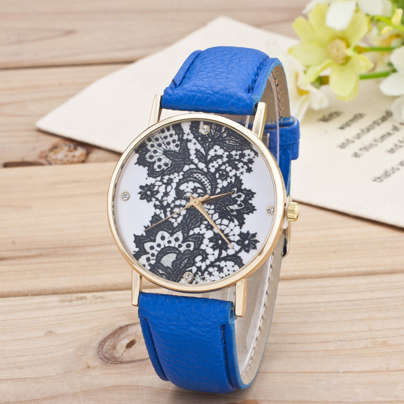Black Floral Print Watch - Oh Yours Fashion - 7