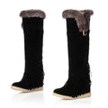 Round Head Suede Chunky Heel High Boots