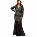 Sexy Elegant Lace Split Long Evening Party Dress - Oh Yours Fashion - 2