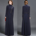 High Neck Long Sleeves Bohemian Flared Retro Long Coat - Oh Yours Fashion - 9