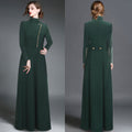 High Neck Long Sleeves Bohemian Flared Retro Long Coat - Oh Yours Fashion - 8