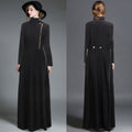 High Neck Long Sleeves Bohemian Flared Retro Long Coat - Oh Yours Fashion - 6