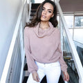 High Collar Pure Color Midriff Lapel Pullover Short Sweater - Oh Yours Fashion - 1