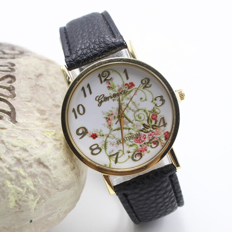 Classic Flower Print Leather Watch - Oh Yours Fashion - 5