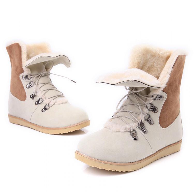 Hot Style Female Lace Up Fur Snow Boots