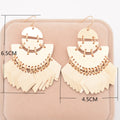 Exaggerated Smooth Sequins Tassel Earrings - Oh Yours Fashion - 4