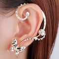Personality Butterfly Crystal Earring Clip - Oh Yours Fashion - 1