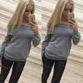 Off-shoulder Strapless Long Sleeves Pure Color Casual Blouse - Oh Yours Fashion - 5