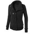 Women Button Hooded Removable Hat Coat - O Yours Fashion - 3