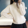 High Neck Cable Pullover Solid Color Sweater - Oh Yours Fashion - 3