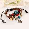 Clover Pendant Color Beads Leather Bracelet - Oh Yours Fashion - 3