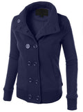 Women Button Hooded Removable Hat Coat - O Yours Fashion - 5